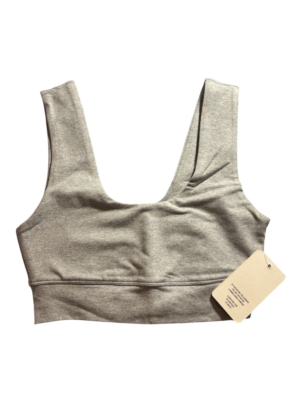 Year of Ours Body U Neck Crop Top | Heathered Grey | Size Small